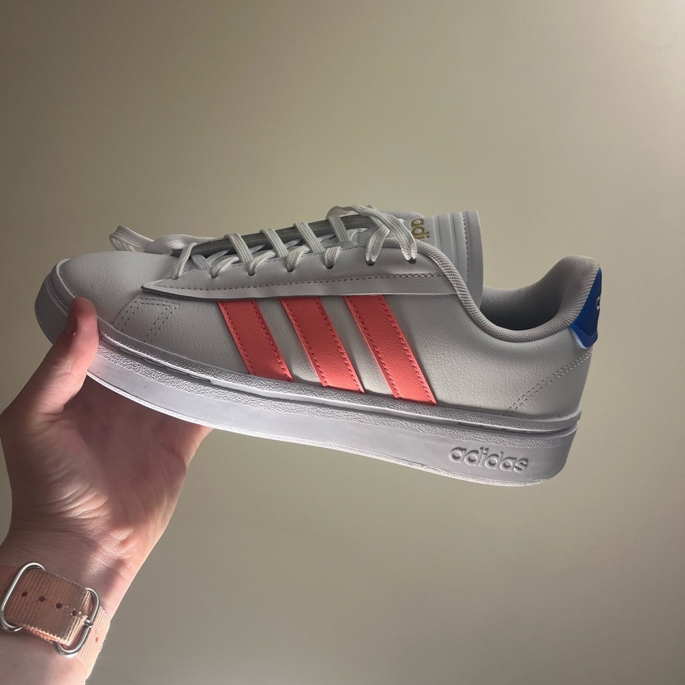 Adidas Grand Court White and Pink